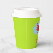 名前をカスタムするアカガニ青と緑 紙コップ (右)