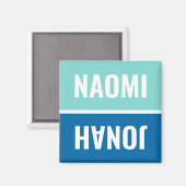 名前をカスタムするアクアアンドコバルトブルー食洗機 マグネット (正面/裏面)