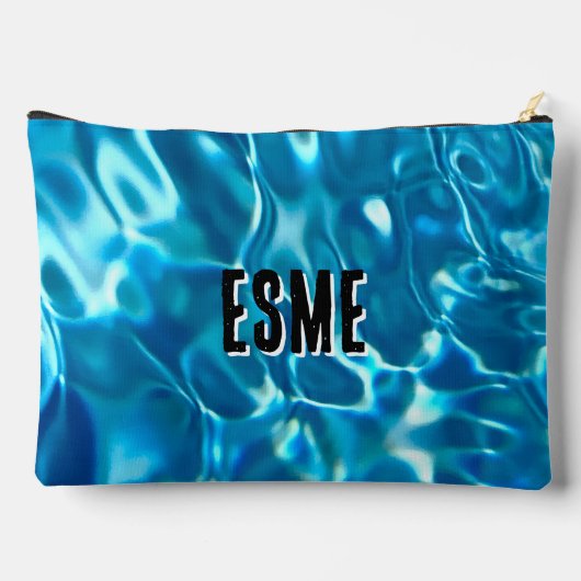 名前をカスタムするアクセサリーポーチ – スイミングプールウォーター アクセサリーポーチ (裏面)