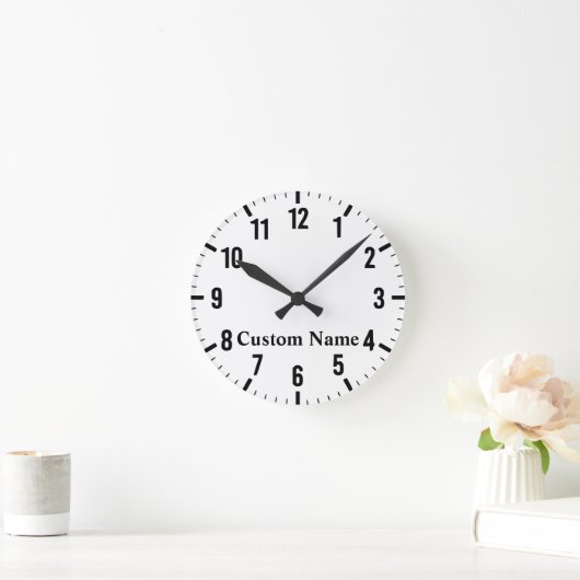 名前をカスタムするアクパーソナライズされたリル時計 ラウンド壁時計 (ホーム)