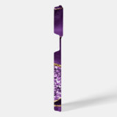 名前をカスタムするアゲートパープルバイオレット金ゴールド大理石 iPhoneケース (右側面)