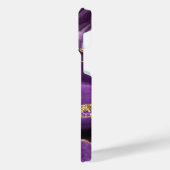 名前をカスタムするアゲートパープルバイオレット金ゴールド大理石 iPhoneケース (左側面)