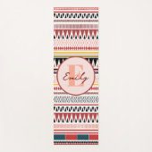 名前をカスタムするアステカエレガンスウォームレッドエスニックパターン ヨガマット (正面)