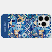 名前をカスタムするアズレジョタイル模様 Case-Mate iPhoneケース (裏面 (横))