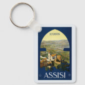 名前をカスタムするアッシジイタリアヴィンテージトラベル キーホルダー (正面)