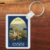 名前をカスタムするアッシジイタリアヴィンテージトラベル キーホルダー (裏面)