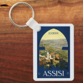 名前をカスタムするアッシジイタリアヴィンテージトラベル キーホルダー (正面)