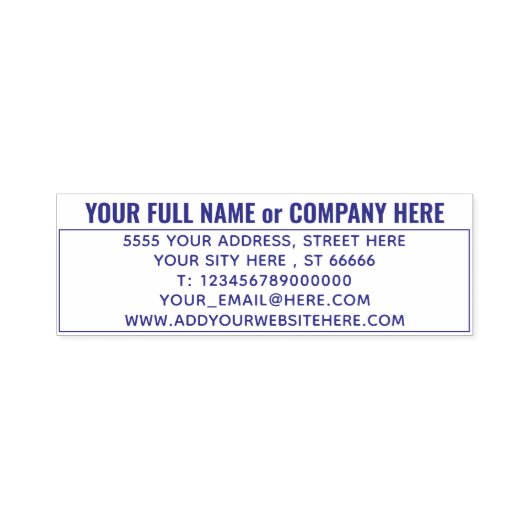 名前をカスタムするアドレススタンプあなたのウェブサイトの電子メール電話 セルフインキングスタンプ (デザイン)