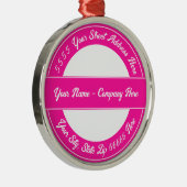 名前をカスタムするアドレス選択フォントと色ピンク メタルオーナメント (右)