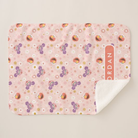 名前をカスタムするアビカダビー&エルモ | 木地模様 シェルパブランケット (正面(横))