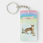 名前をカスタムするアビシニアキャットペット キーホルダー (正面)