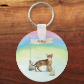 名前をカスタムするアビシニアキャットペット キーホルダー (正面)