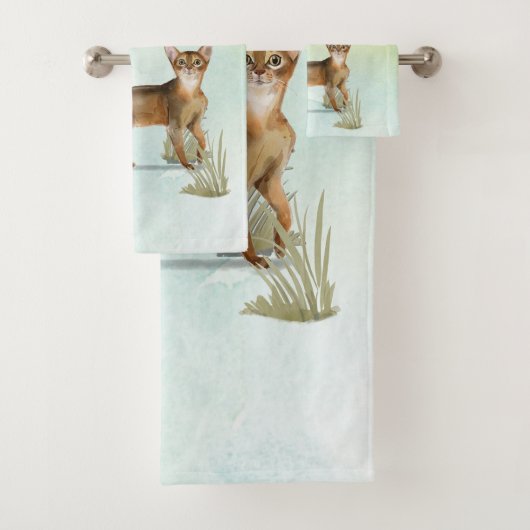 名前をカスタムするアビシニアン猫ペットバスタオルセット バスタオルセット (インサイチュ)