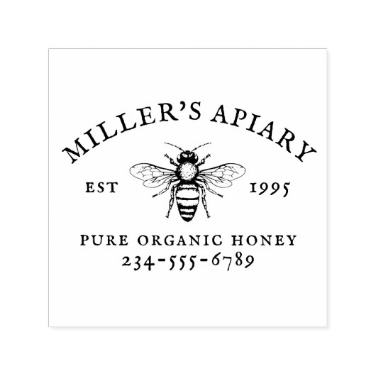 名前をカスタムするアピールファーム蜂蜜スタンプ セルフインキングスタンプ (デザイン)