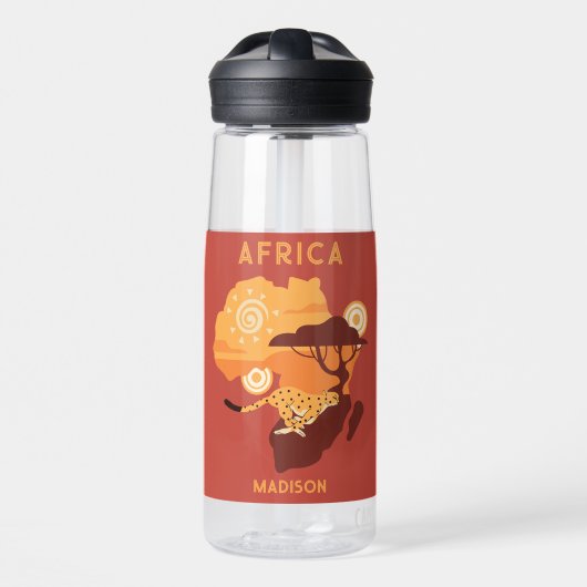 名前をカスタムするアフリカ ウォーターボトル (正面)