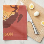 名前をカスタムするアフリカ キッチンタオル (四つ折り)