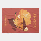 名前をカスタムするアフリカ キッチンタオル (横)