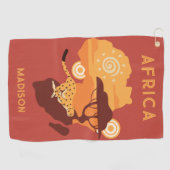 名前をカスタムするアフリカ ゴルフタオル (横)