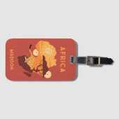 名前をカスタムするアフリカ ラゲッジタグ (正面横)