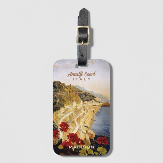名前をカスタムするアマルフィイタリア ラゲッジタグ (正面縦)