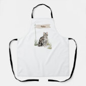 名前をカスタムするアメリカンショートヘアペットキャット エプロン (正面)