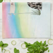 名前をカスタムするアメリカンショートヘアペットキャット キッチンタオル (折り畳み)