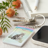 名前をカスタムするアメリカンショートヘアペットキャット キーホルダー (正面右)