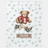 名前をカスタムするアメリカンフットボール少年用毛布 フリースブランケット (正面)