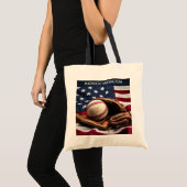 名前をカスタムするアメリカン野球 トートバッグ (正面(商品))