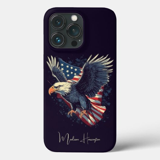 名前をカスタムするアメリカン・イーグル Case-Mate iPhoneケース (裏面)
