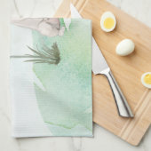 名前をカスタムするアメリカン（犬）スタッフォードテリアペットドッグ キッチンタオル (四つ折り)