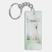名前をカスタムするアメリカン（犬）スタッフォードテリアペットドッグ キーホルダー (正面左)