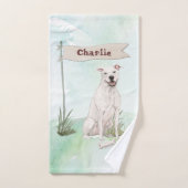 名前をカスタムするアメリカン（犬）スタッフォードテリアペットドッグ バスタオルセット (ハンドタオル)