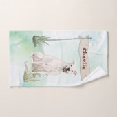 名前をカスタムするアメリカン（犬）スタッフォードテリアペットドッグ バスタオルセット (ハンドタオル)