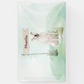 名前をカスタムするアメリカン（犬）スタッフォードテリアペットドッグ 横断幕 (縦)