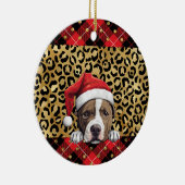 名前をカスタムするアメリカン（犬）スタッフォードテリアードッグサン セラミックオーナメント (右)