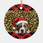 名前をカスタムするアメリカン（犬）スタッフォードテリアードッグサン セラミックオーナメント (正面)