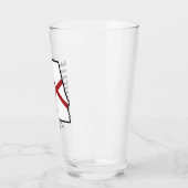 名前をカスタムするアラバマ国旗と州フラワー椿 タンブラーグラス (左)