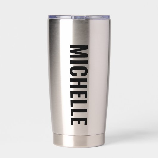 名前をカスタムするアラバマ国旗と州フラワー椿 保温保冷タンブラー (背面)