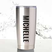 名前をカスタムするアラバマ国旗と州フラワー椿 保温保冷タンブラー