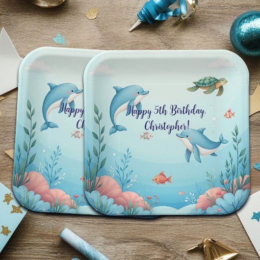 名前をカスタムするアンザシーバースデーパーティー ペーパープレート