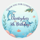 名前をカスタムするアンザシーバースデーパーティー ラウンドシール (正面)