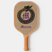 名前をカスタムするアンドモノグラムケルトスタイルオロボロス ピックルボールラケット (正面)
