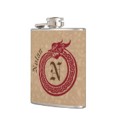 名前をカスタムするアンドモノグラムケルトスタイルオロボロス フラスク (左)