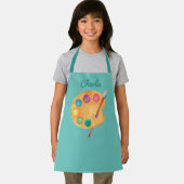 名前をカスタムするアーティストアートパレッ絵を描トキッズエプロン エプロン (インサイチュ)