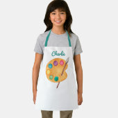 名前をカスタムするアーティストアートパレッ絵を描トキッズエプロン エプロン (インサイチュ)