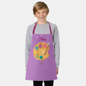名前をカスタムするアーティストアートパレ絵を描ットの子どもエプロン エプロン (着用した状態)