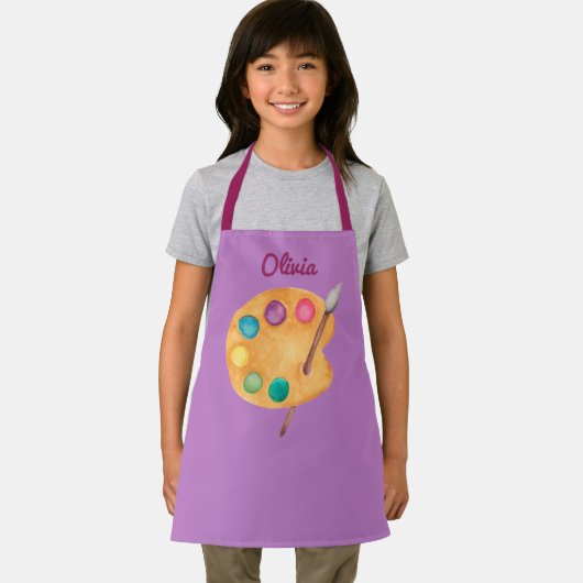 名前をカスタムするアーティストアートパレ絵を描ットの子どもエプロン エプロン (インサイチュ)