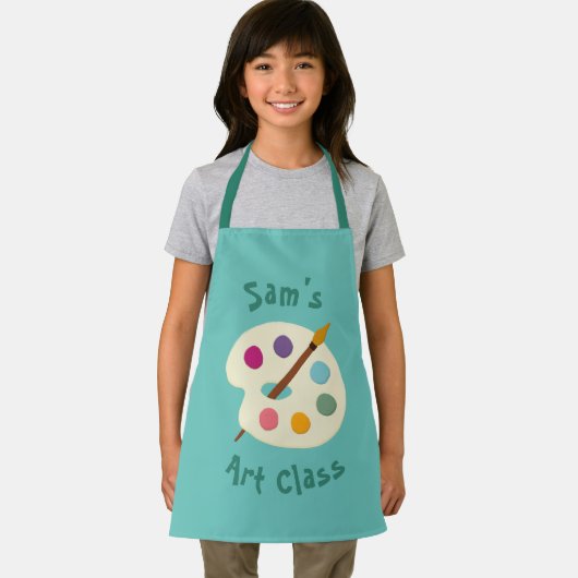 名前をカスタムするアートクラスのスクールアーティストエプロン エプロン (インサイチュ)