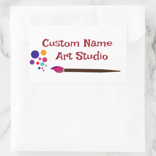 名前をカスタムするアートスタジオアーティストペインター 長方形シール (バッグ)